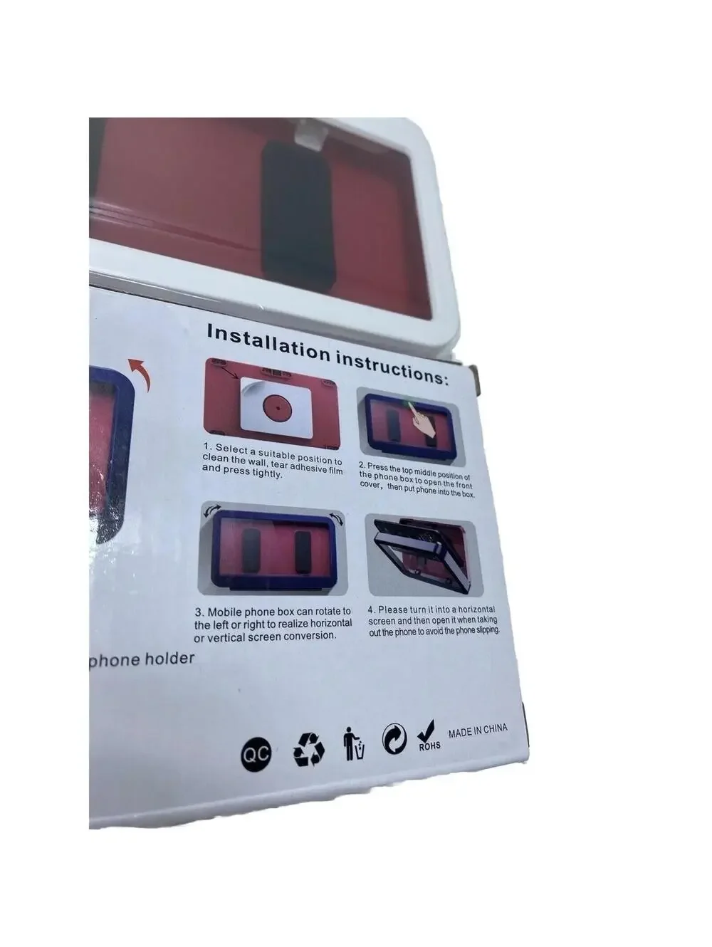 Bathroom Shower Phone Holder Waterproof Wall-Mounted Phone Box White New